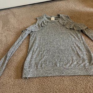 BLU•PEPPER Gray Blouse with shoulder cut-outs (size: small)